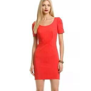 Z Spoke by Zac Posen Red Fitted Sheath Cap Sleeve Pencil Dress, Size 6